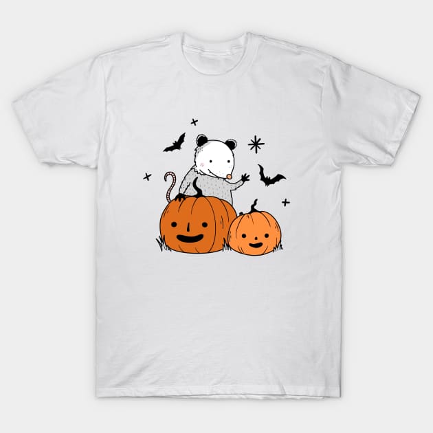 Spooky Opossum T-Shirt by Little Spooky Studio